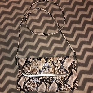 Snake skin crossbody bag